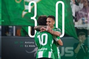 2射1传主宰球场!安东尼当选贝蒂斯vs马洛卡全场最佳球员